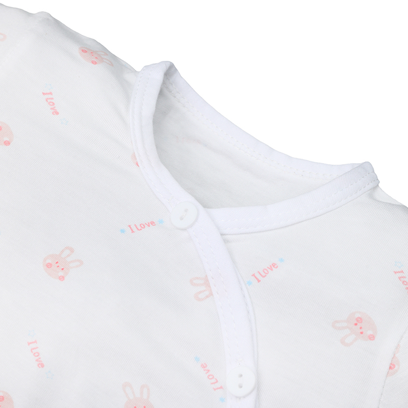 Bộ tay ngắn IQ baby visco cúc lệch in gấu màu nâu 17