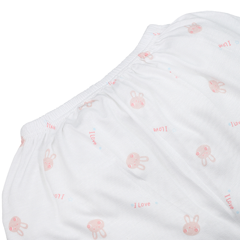 Bộ tay ngắn IQ baby visco cúc lệch in gấu màu nâu 19
