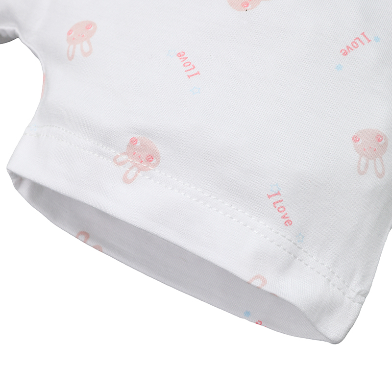 Bộ tay ngắn IQ baby visco cúc lệch in gấu màu nâu 20
