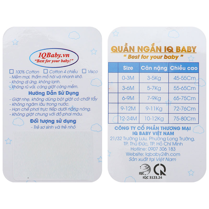 Bộ tay ngắn IQ baby visco cúc lệch in gấu màu nâu 22