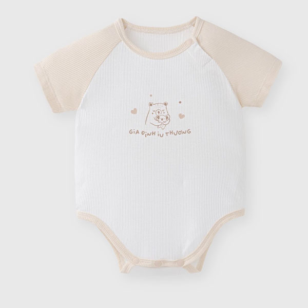 Bodychip unisex La Pomme petit trắng be