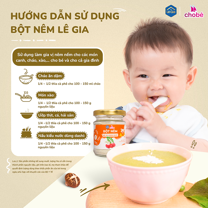 Bột nêm Lê Gia vị bò và chùm ngây hũ 60g (từ 6 tháng) 3