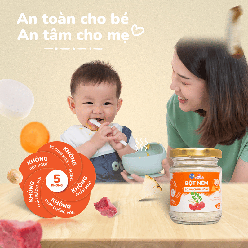 Bột nêm Lê Gia vị bò và chùm ngây hũ 60g (từ 6 tháng) 5