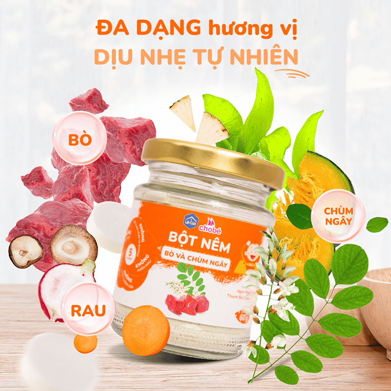 Bột nêm Lê Gia vị bò và chùm ngây hũ 60g (từ 6 tháng) 7
