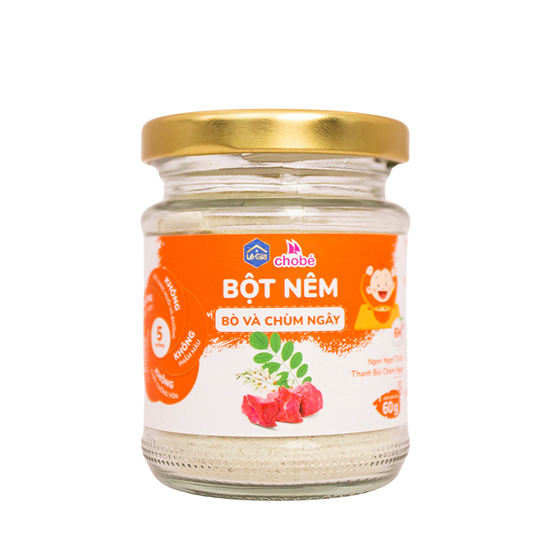 Bột nêm Lê Gia vị bò và chùm ngây hũ 60g (từ 6 tháng)