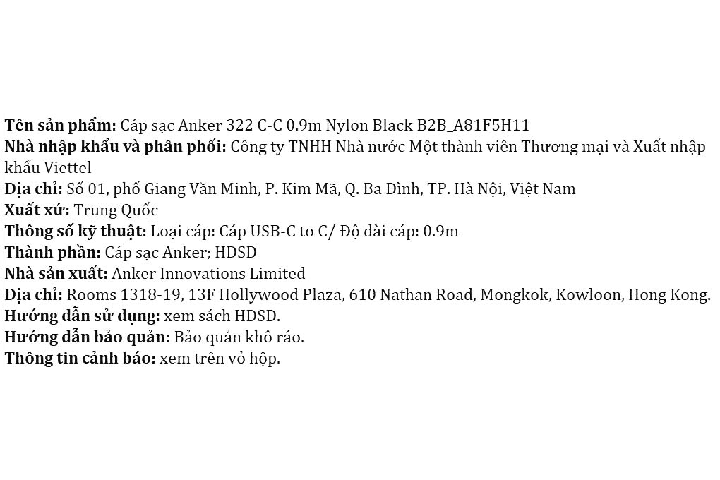 Cáp sạc nhanh và truyền dữ liệu Type-C - Type-C 60W 0.9m Anker 322 A81F5 - 6