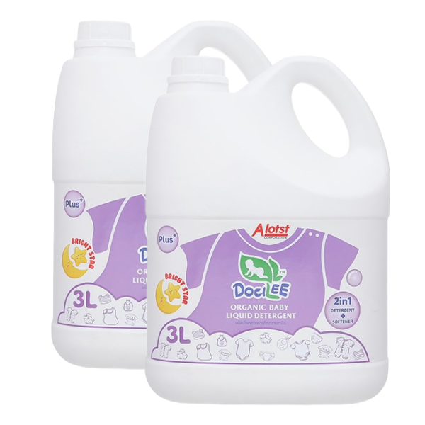 Nước giặt xả quần áo cho bé Docilee Organic - Bright Star hương phấn thơm can 3 lít, sạch, an toàn - AVAKids.com