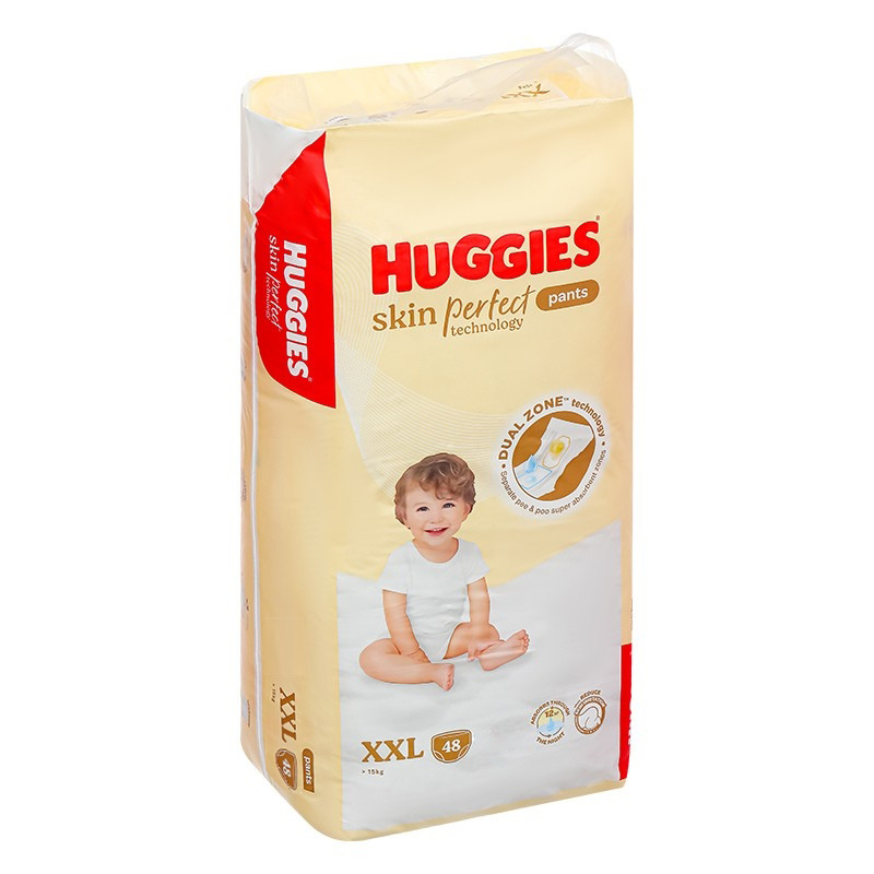 Combo 2 Tã quần Huggies Skin Perfect size L 60 miếng (9 - 14 kg) - Giao bao bì cộng miếng ngẫu nhiên 48