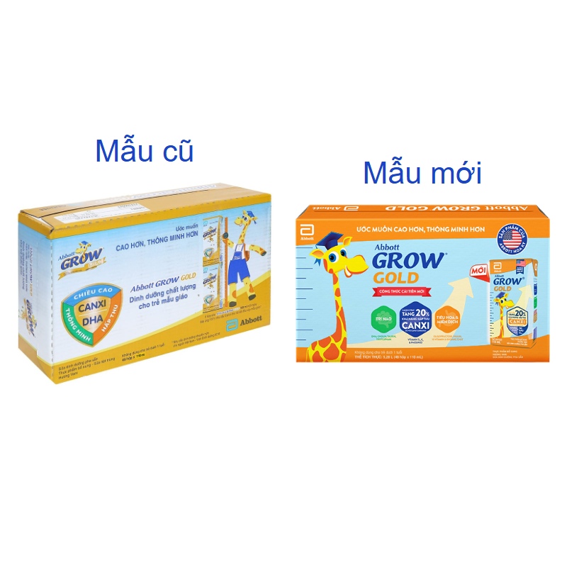 Combo 2 thùng 48 hộp sữa pha sẵn Abbott Grow Gold hương vani 110 ml (từ 1 tuổi) - Giao bao bì ngẫu nhiên 2