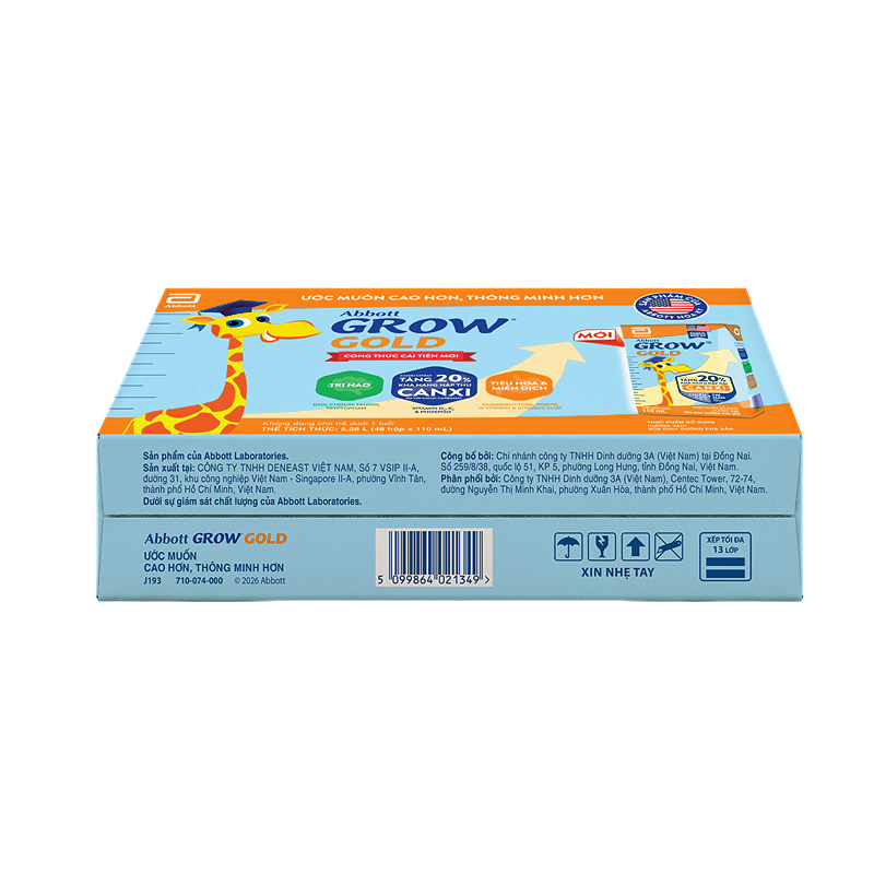 Combo 2 thùng 48 hộp sữa pha sẵn Abbott Grow Gold hương vani 110 ml (từ 1 tuổi) - Giao bao bì ngẫu nhiên 11