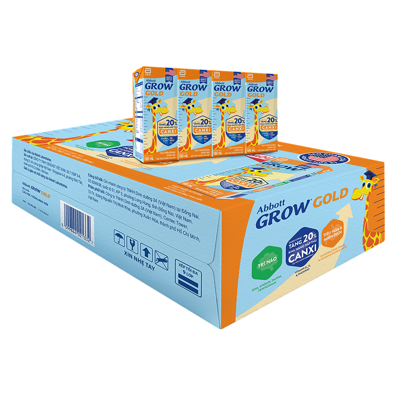 Combo 2 thùng 48 hộp sữa pha sẵn Abbott Grow Gold hương vani 180 ml (từ 1 tuổi) - Giao bao bì ngẫu nhiên 9