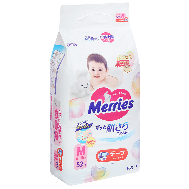 Tã dán Merries size M 52 miếng (6 - 11 kg) - Giao bao bì ngẫu nhiên 19