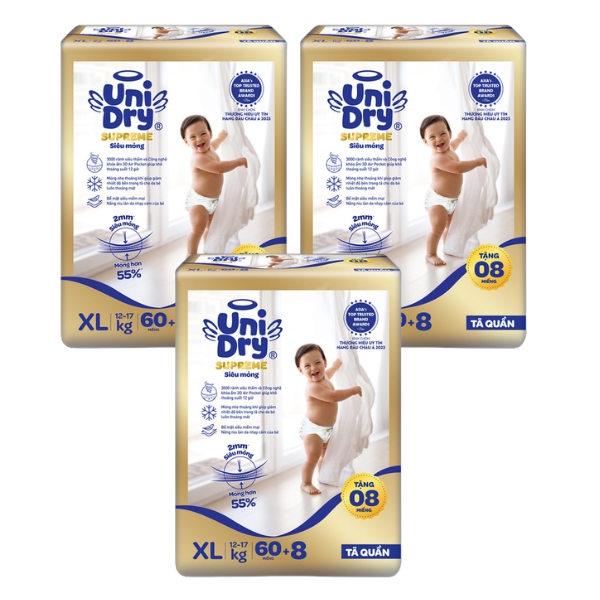 Combo 3 Tã quần Unidry Supreme Thin & Soft size XL