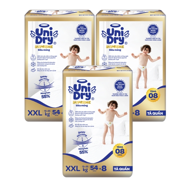 Combo 3 Tã quần Unidry Supreme Thin & Soft size XXL