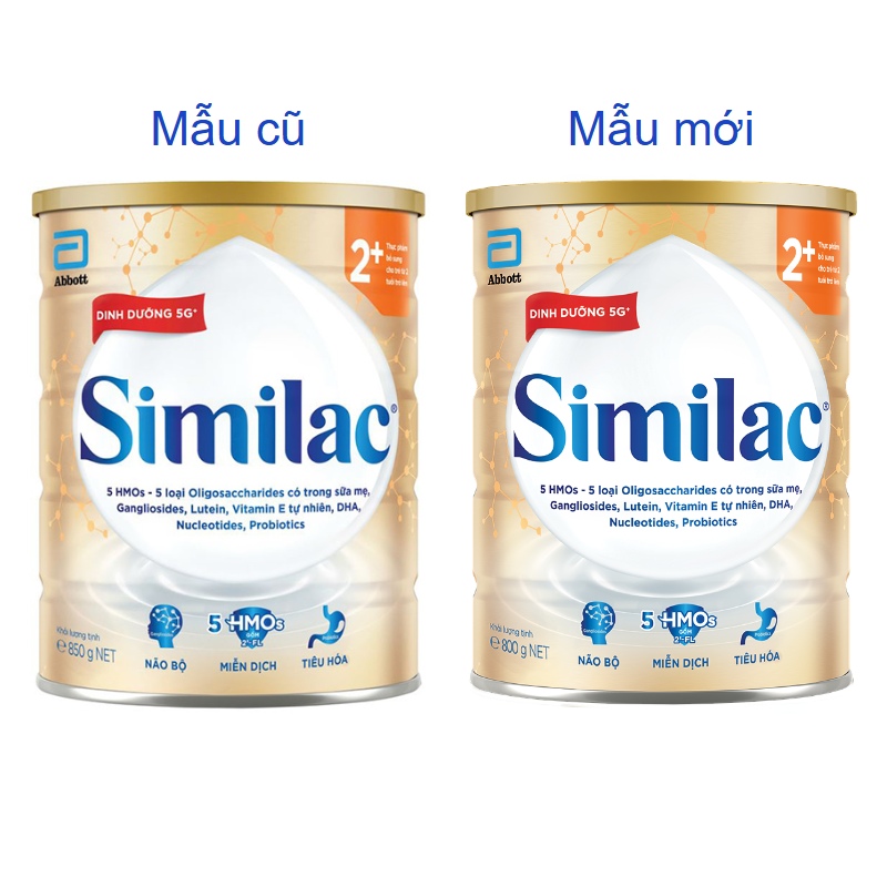 Combo 7 hộp sữa bột Similac 5G 2+ 800g (từ 2 tuổi) - Giao bao bì ngẫu nhiên 2
