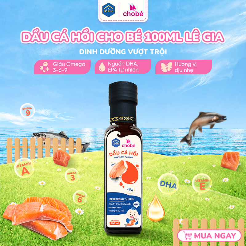 Dầu cá hồi Lê Gia ăn dặm cho bé chai 100 ml (từ 6 tháng) 2