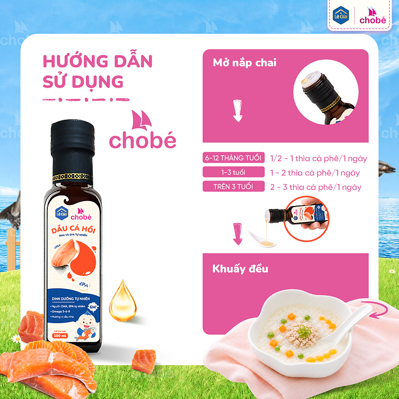 Dầu cá hồi Lê Gia ăn dặm cho bé chai 100 ml (từ 6 tháng) 3