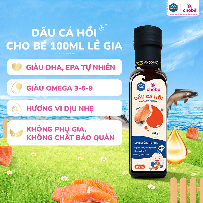 Dầu cá hồi Lê Gia ăn dặm cho bé chai 100 ml (từ 6 tháng) 7