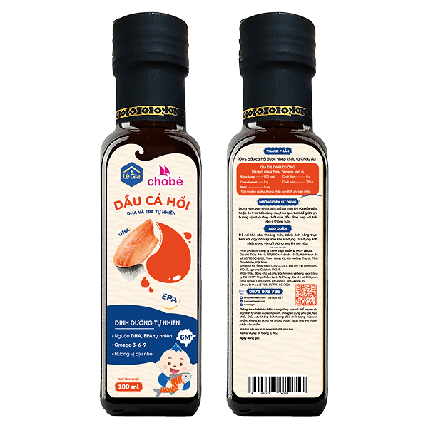 Dầu cá hồi Lê Gia ăn dặm cho bé chai 100 ml
