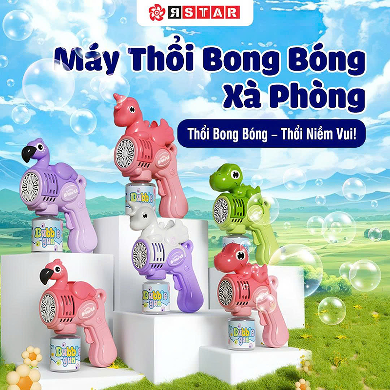 Đồ chơi unisex thổi bong bóng xà phòng khủng long R Star 134-85A - Giao màu ngẫu nhiên 5