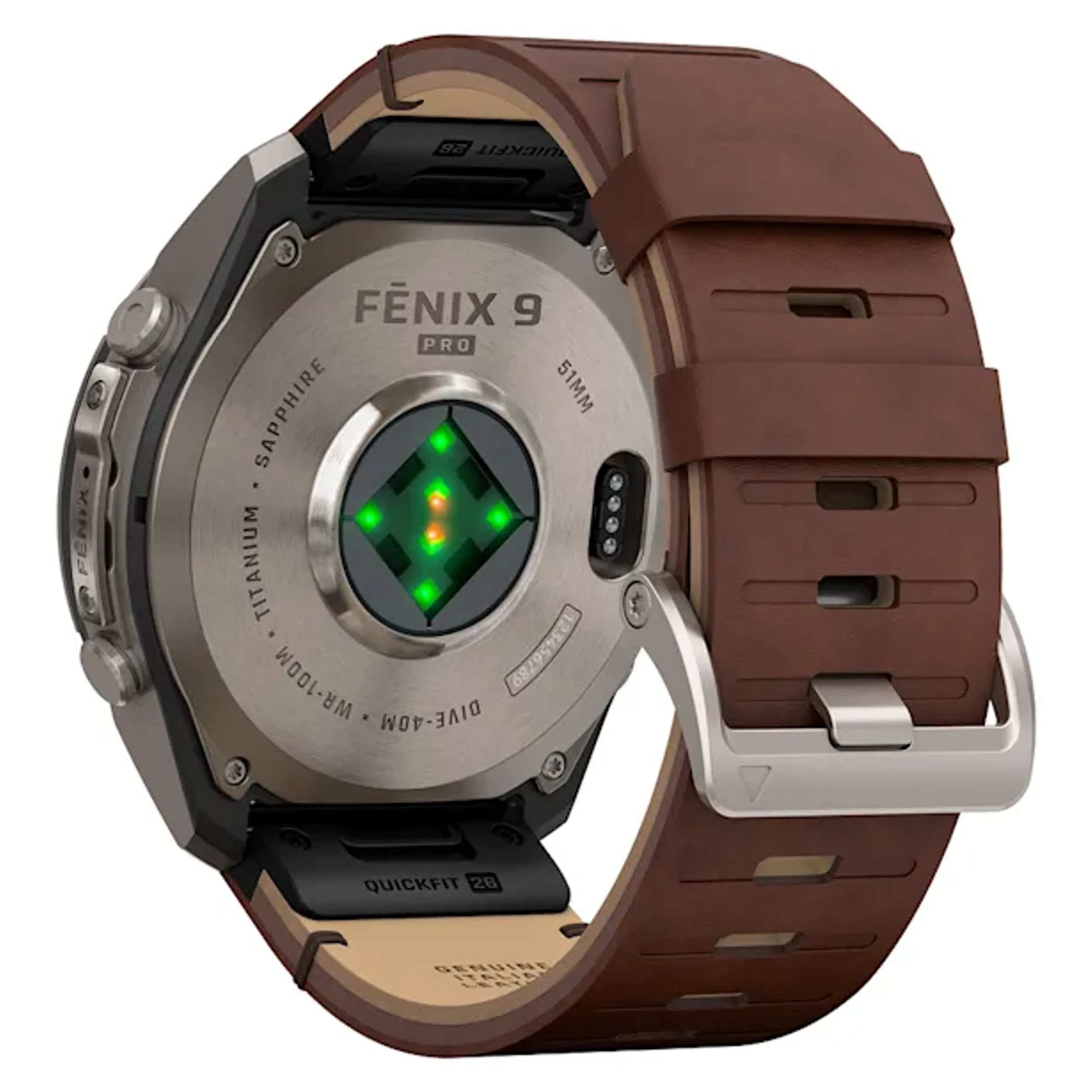 Garmin Fenix 9 Pro Sapphire 47mm viền Titanium dây da Nâu - 6