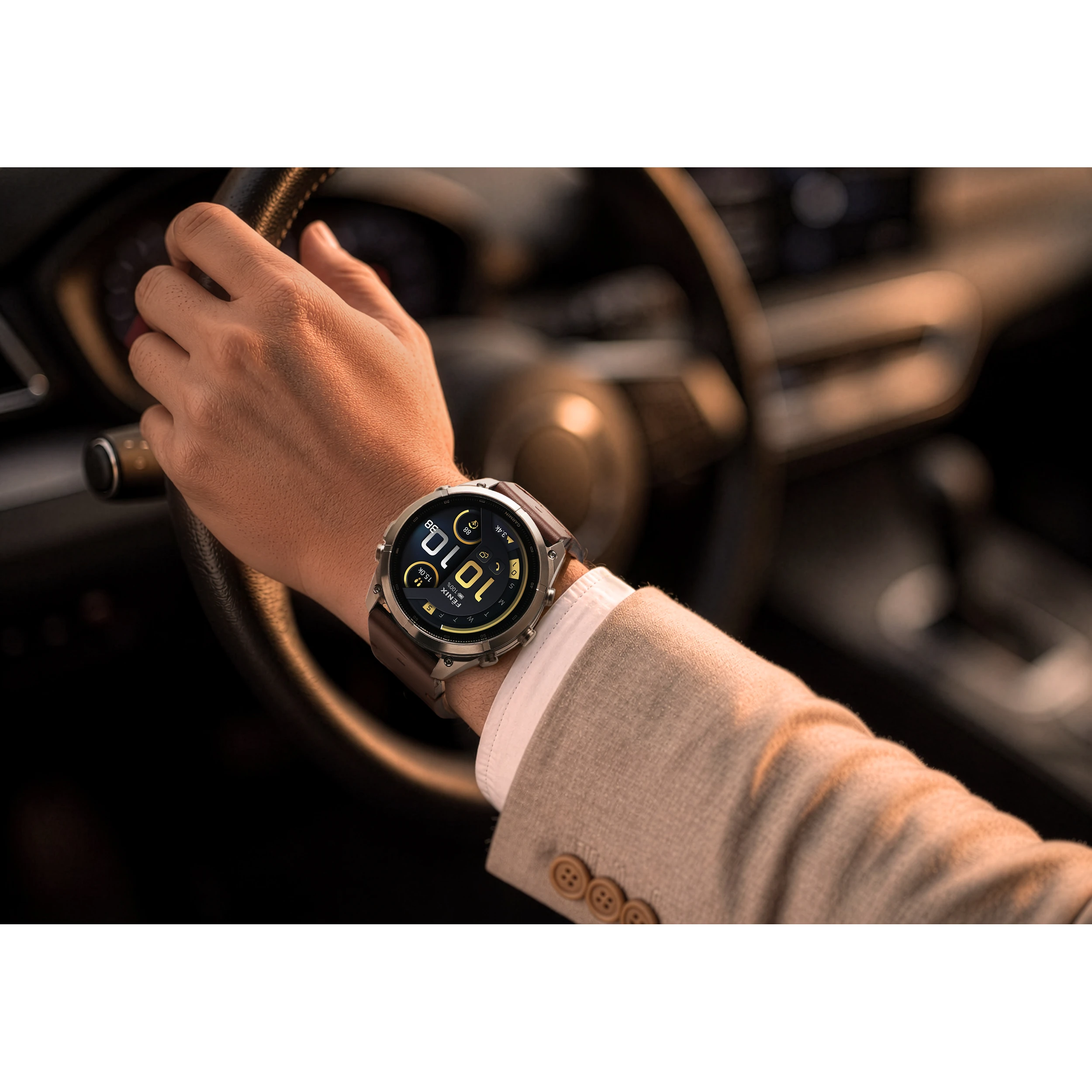 Garmin Fenix 9 Pro Sapphire 47mm viền Titanium dây da Nâu - 12
