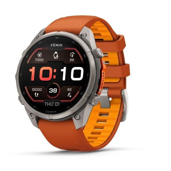 Garmin Fenix 9 Pro Sapphire 47mm viền Titanium dây silicone