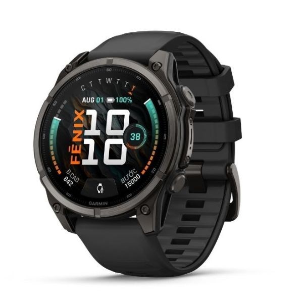 Garmin Fenix 9 Sapphire 47mm viền Titanium Carbon dây silicone