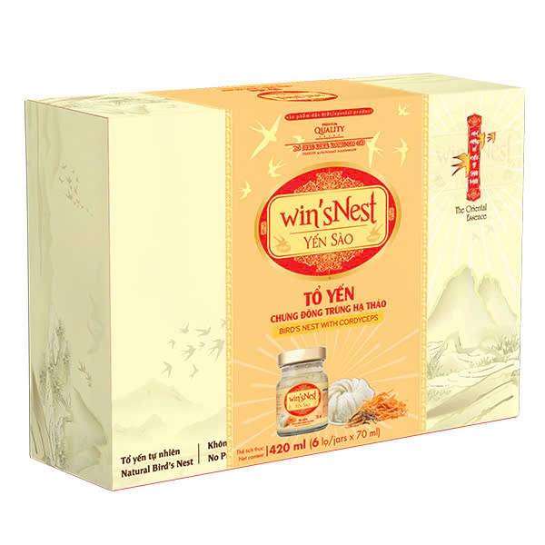 Hộp 6 hũ nước yến chưng đông trùng hạ thảo Win'sNest 70 ml/hũ - AVAKids.com
