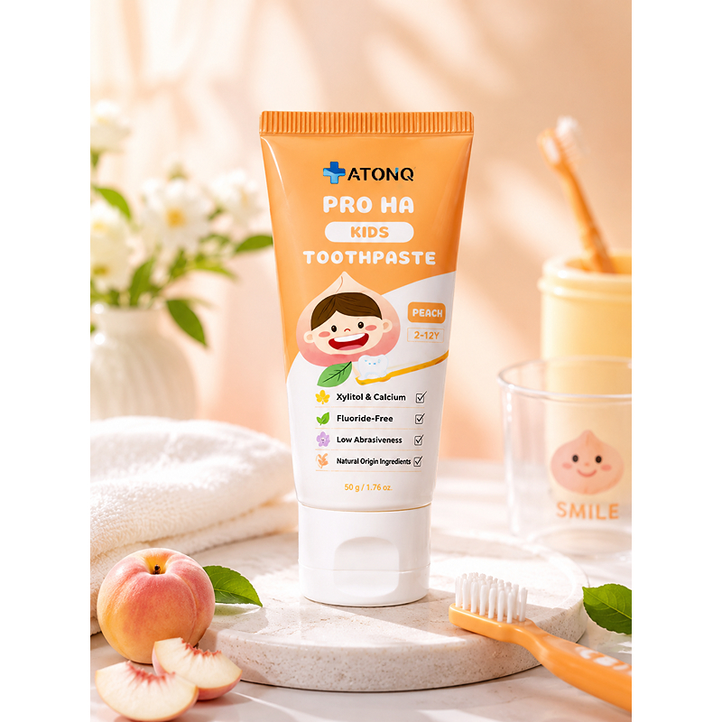 Kem đánh răng cho bé 3-10 tuổi Atono2 hương đào 50g 2