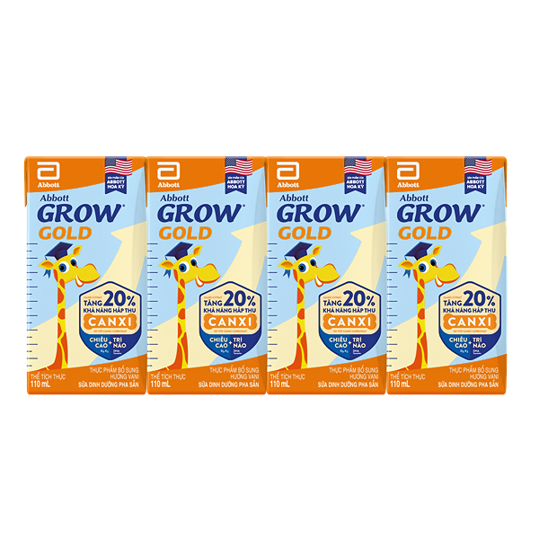 Lốc 4 hộp sữa bột pha sẵn Abbott Grow Gold 110ml (từ 1 tuổi) - AVAKids.com