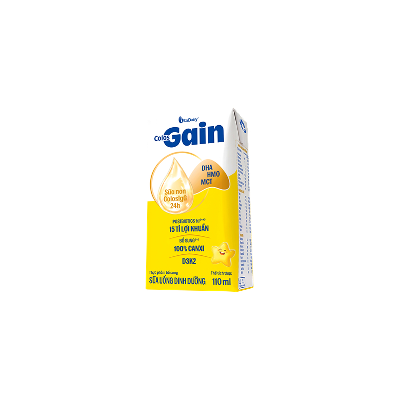Lốc 4 hộp sữa non pha sẵn Colos Gain hương vani 110 ml (từ 1 tuổi) - Giao bao bì ngẫu nhiên 9