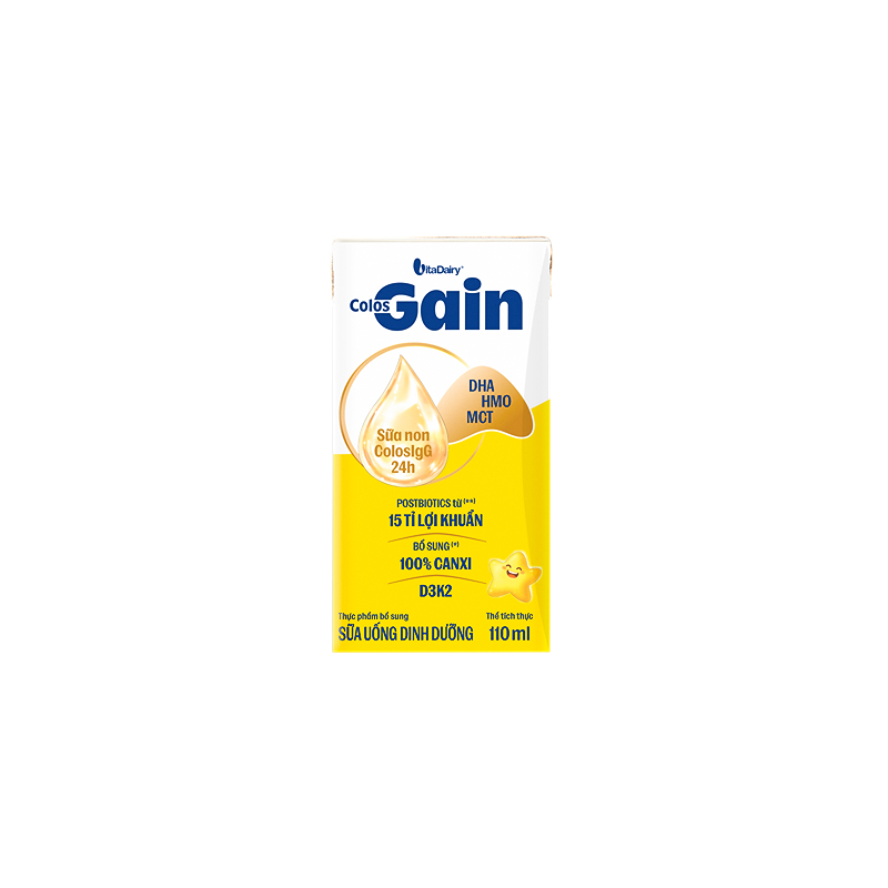 Lốc 4 hộp sữa non pha sẵn Colos Gain hương vani 110 ml (từ 1 tuổi) - Giao bao bì ngẫu nhiên 28