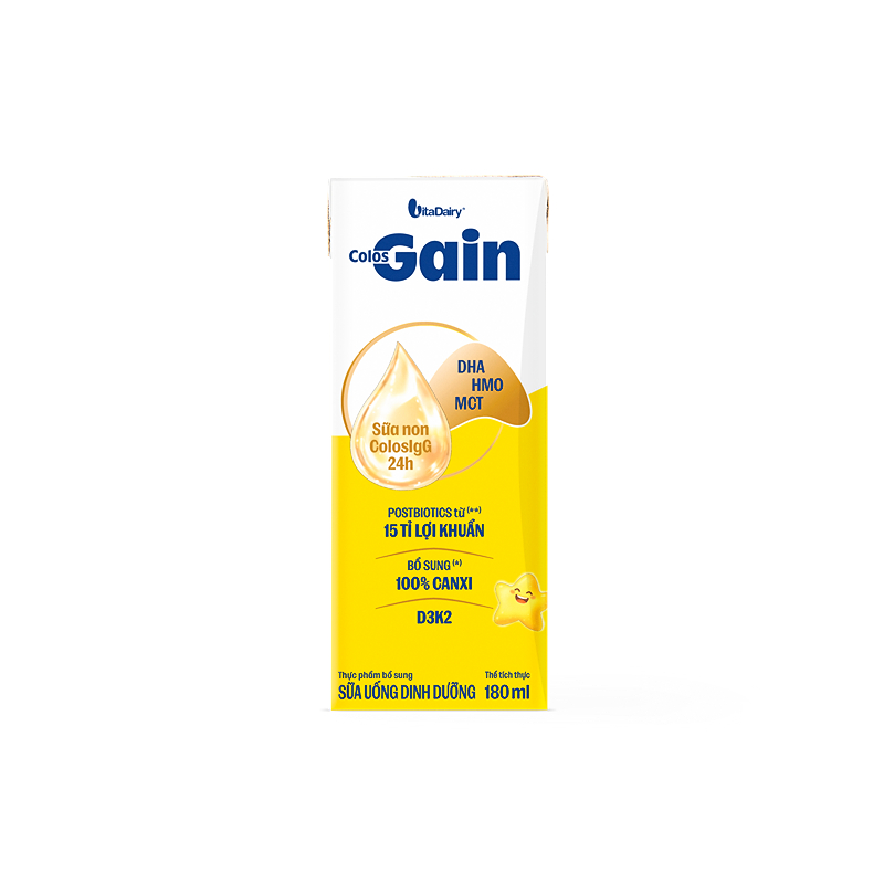 Lốc 4 hộp sữa non pha sẵn Colos Gain hương vani 180 ml (từ 1 tuổi) - Giao bao bì ngẫu nhiên 28