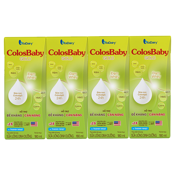 Sữa bột pha sẵn ColosBaby Gold 180ml (lốc 4 hộp) giá tốt - AVAKids.com