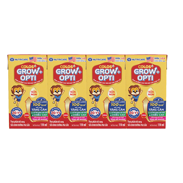 Lốc 4 hộp sữa pha sẵn Nutricare Colos 24h Grow Plus