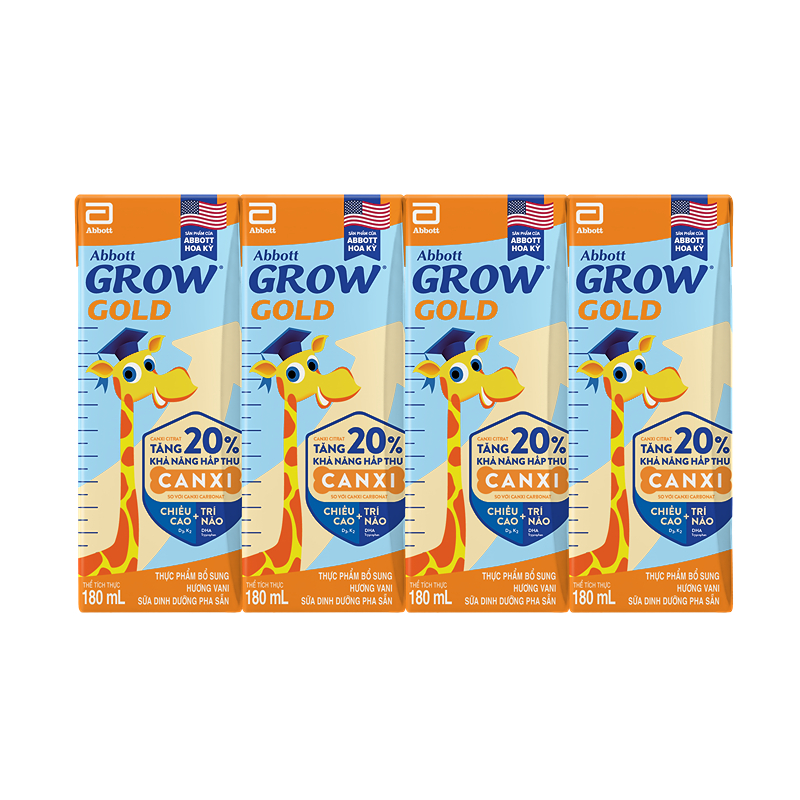 Combo 2 thùng 48 hộp sữa pha sẵn Abbott Grow Gold hương vani 180 ml (từ 1 tuổi) - Giao bao bì ngẫu nhiên 19