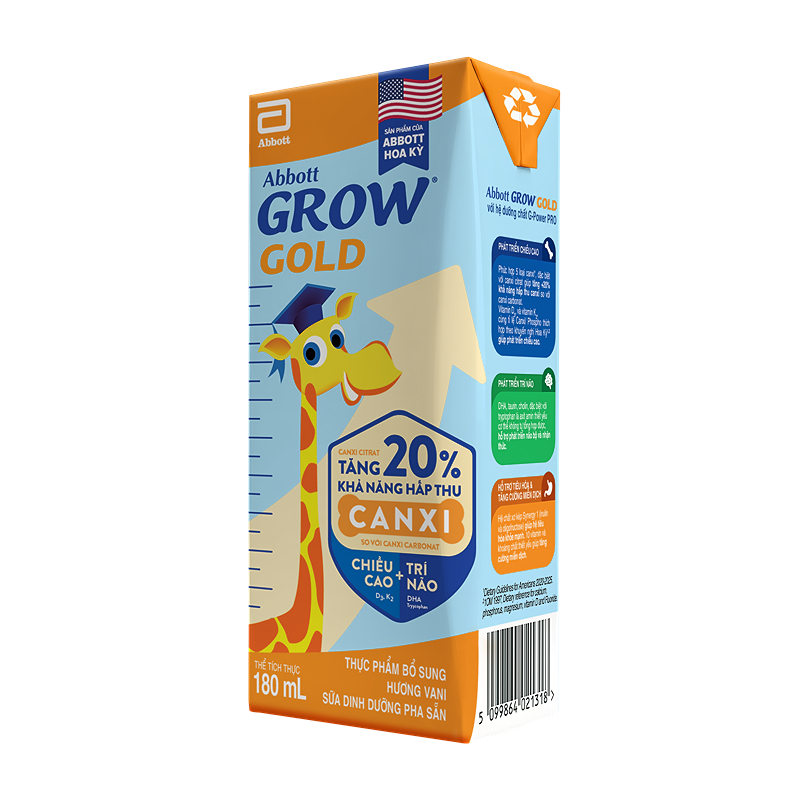 Combo 2 thùng 48 hộp sữa pha sẵn Abbott Grow Gold hương vani 180 ml (từ 1 tuổi) - Giao bao bì ngẫu nhiên 21