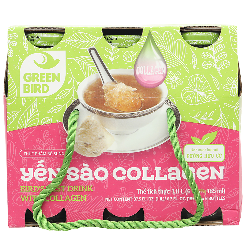 Nước yến Collagen Green Bird Nutrinest lốc 6 chai x 185ml - 15