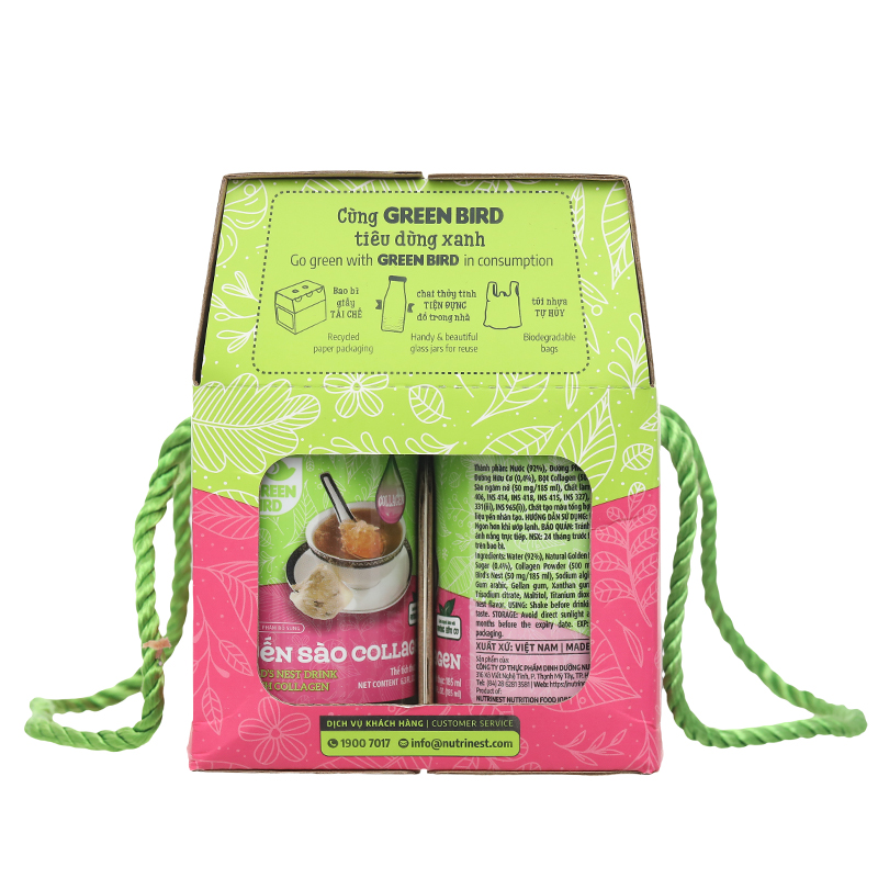 Nước yến Collagen Green Bird Nutrinest lốc 6 chai x 185ml - 17