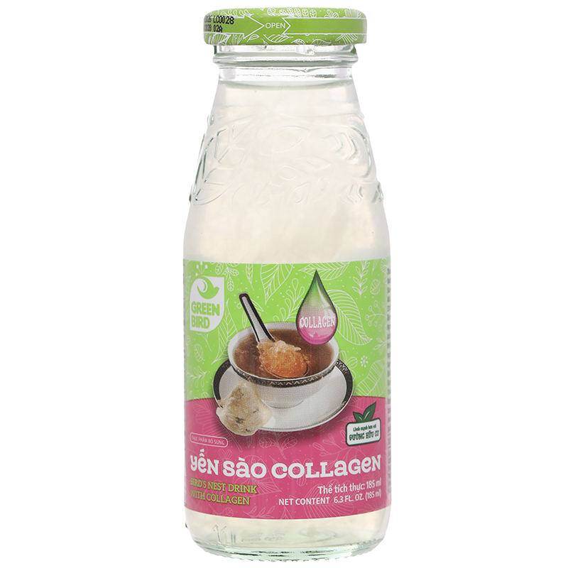 Nước yến Collagen Green Bird Nutrinest lốc 6 chai x 185ml - 19
