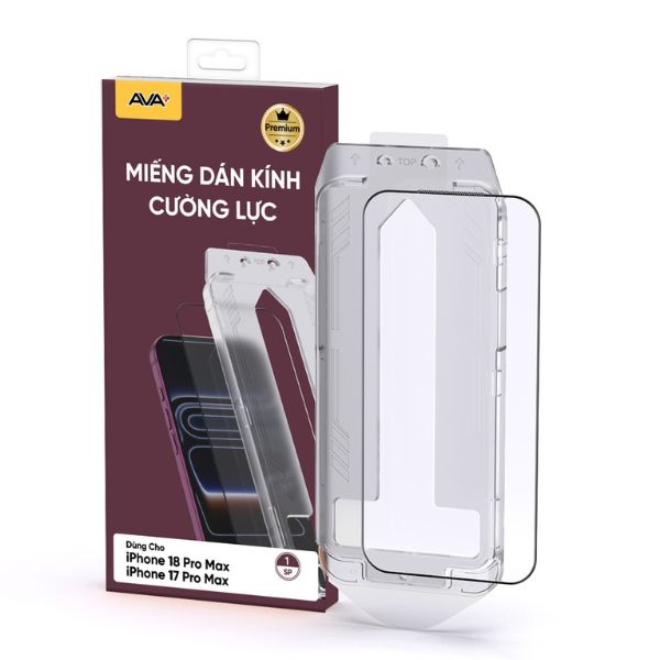 Miếng dán kính cường lực iPhone 18 Pro Max Premium AVA+ JC