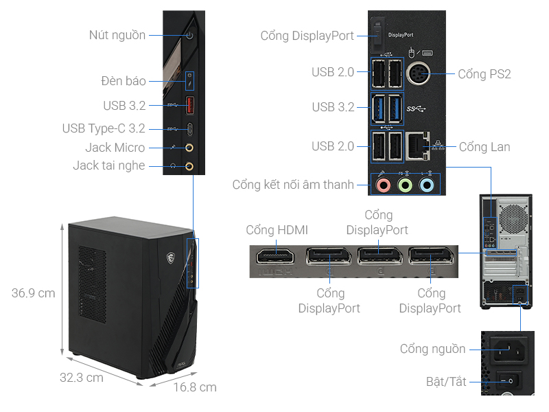 MSI MAG Infinite E1 14-238VN i5 14400F/16GB/512GB/RTX5050 8GB/Bàn phím/Chuột/Win11 (9S6-B91111-238)