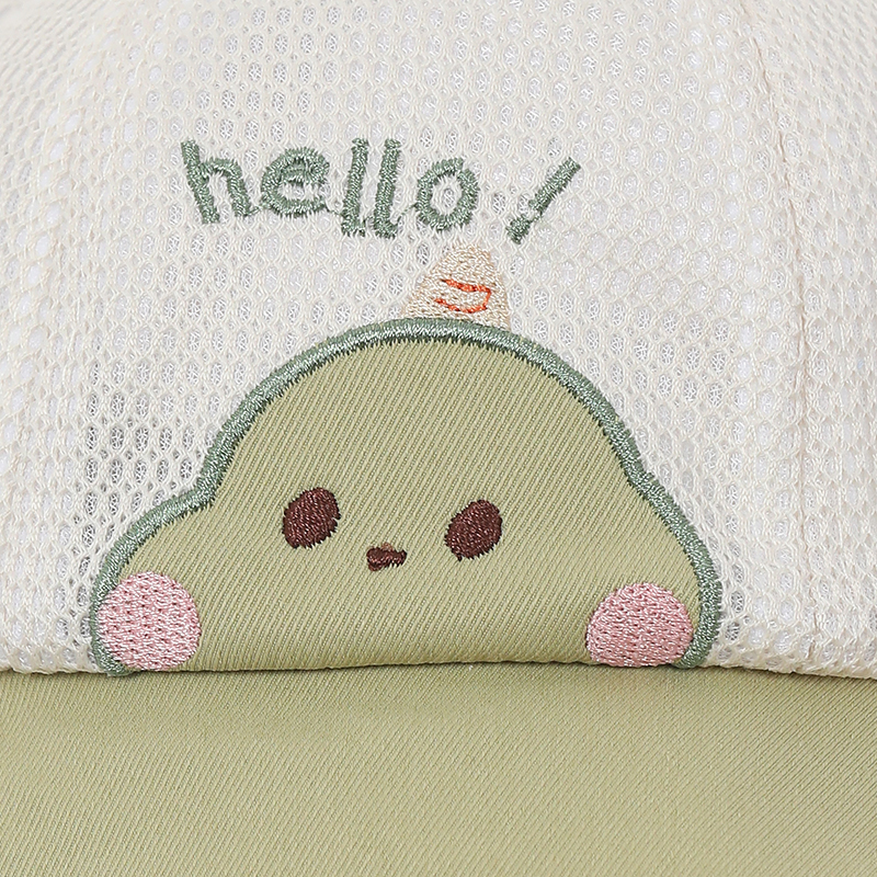 Nón vành cho bé TOP KIDS lưới thỏ con hello màu hồng 14