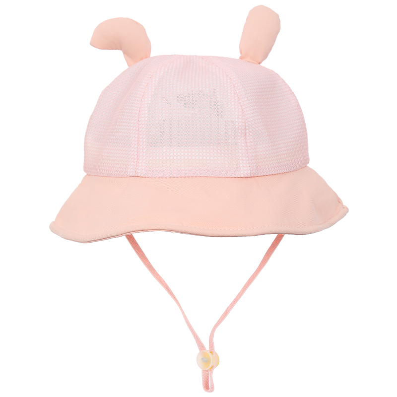 Nón vành cho bé TOP KIDS lưới thỏ con hello màu hồng 5
