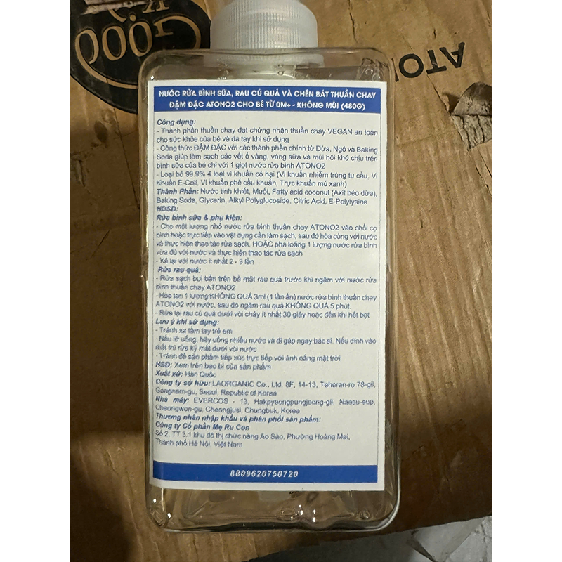 Nước rửa bình sữa ATONO2 túi 480g không mùi 7
