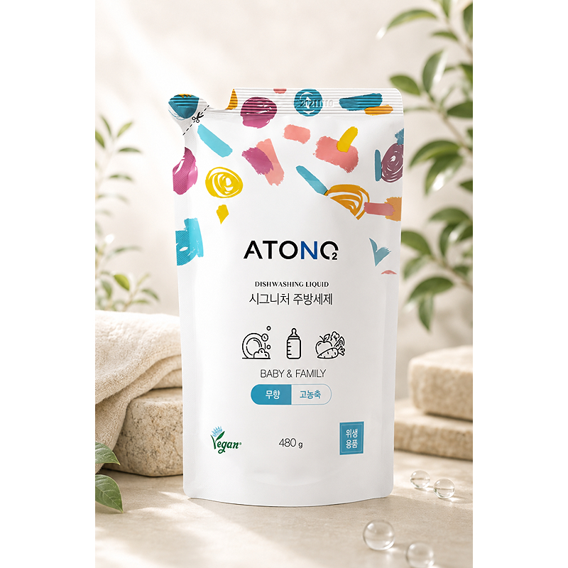 Nước rửa bình sữa ATONO2 túi 480g không mùi 2