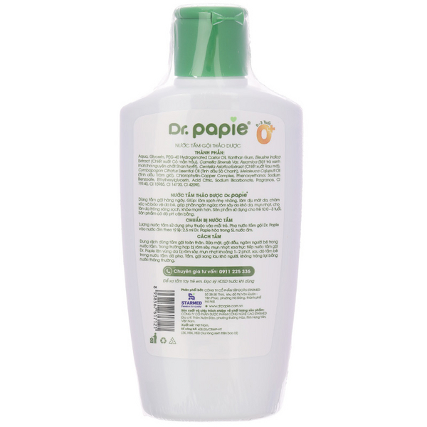 Nước tắm gội thảo dược Dr.Papie ngừa rôm sảy, mẩn ngứa cho bé chai 230ml - 12