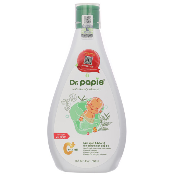Nước tắm gội thảo dược Dr.Papie ngăn ngừa rôm sảy, mụn nhọt, nổi mề đay cho bé chai 500ml - 11