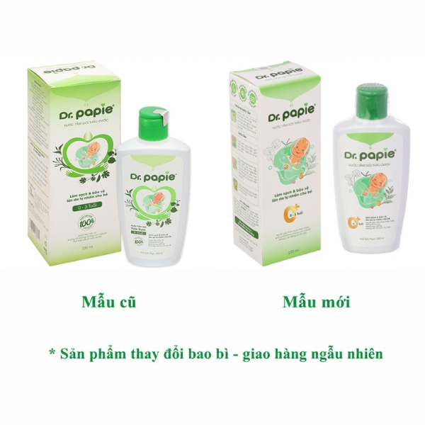 Nước tắm gội thảo dược Dr.Papie ngừa rôm sảy, mẩn ngứa cho bé